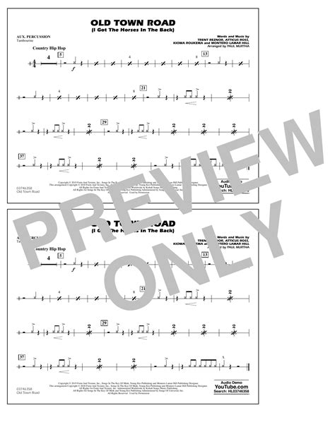 Old Town Road Arr Paul Murtha Aux Percussion By Lil Nas X Feat Billy Ray Cyrus Sheet Music