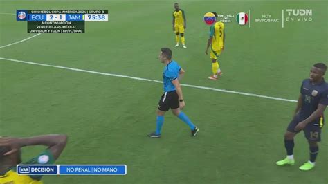 Qu Show Se Tra An El Var Decide Que No Era Penal Para Jamaica Tudn