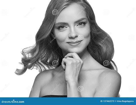 Woman Headshot Face Blonde Portrait Closeup Black And White Stock Photo Image Of Beauty Nude