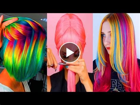 Haircut And Hair Color Transformation Compilation The Best Neon H