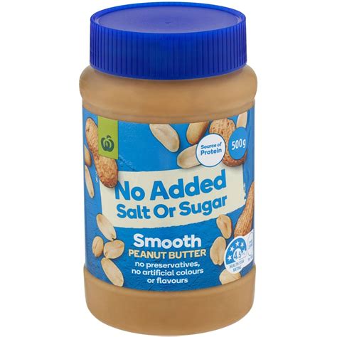 Woolworths Smooth Peanut Butter No Added Sugar 500g Woolworths