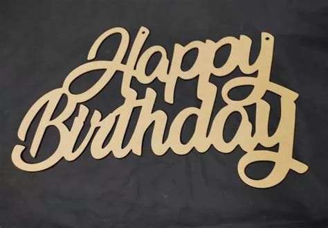 Letrero Happy Birthday 80 50cm Mdf 6mm