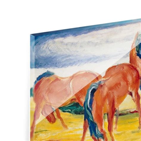 Franz Marc Weidende Pferde Glasbild Im Querformat 3 2 WALLART