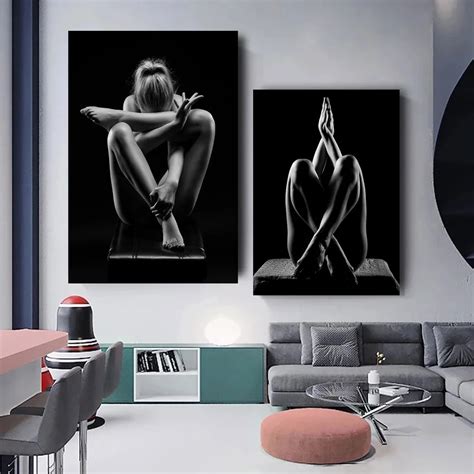 Black And White Sexy Nude Women Body Aesthetics Art Canvas Painting Posters And Prints Wall Art