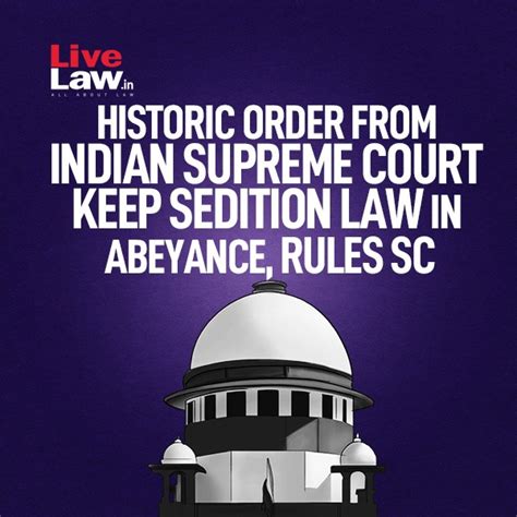 Live Law On Twitter Big Breaking Sedition Sc Orders To Keep Abeaynce