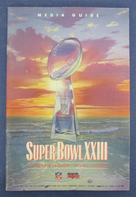 Super Bowl Xxiii Media Guide January Bengals Vs Ers