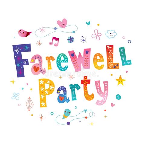 Farewell Party Decorative Lettering Stock Vector Illustration Of Text