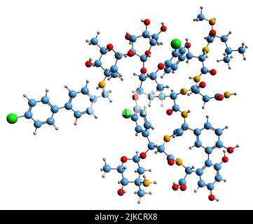 3D image of Methicillin skeletal formula - molecular chemical structure ...