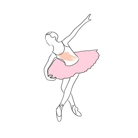 Premium Vector Ballet Dancer In Continuous Line Art Drawing Style