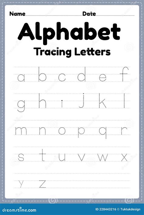 Tracing Worksheet Of Alphabet Letters For Kindergarten And Preschool