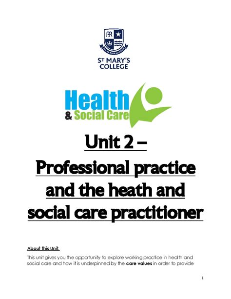 Unit 7: Principles of Safe Practice in Health & Social Care - Overview