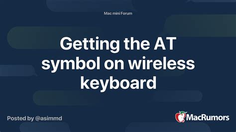 symbol  wireless keyboard macrumors forums