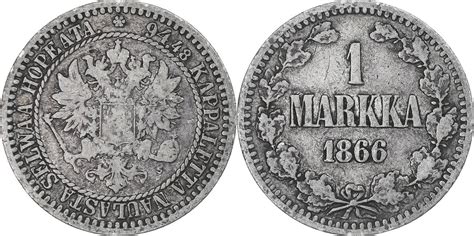 Finnland Markka Helsinki Alexander Ii Helsinki Ss Silber Km