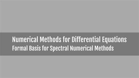 Spectral Numerical Method Youtube