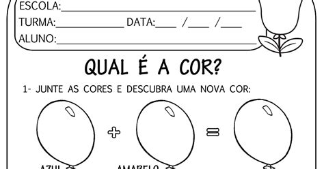 Atividade Pronta Mistura De Cores A Arte De Ensinar E Aprender