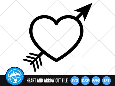 Love Heart Arrow Svg Valentine S Day Grafik Von Lddigital Creative