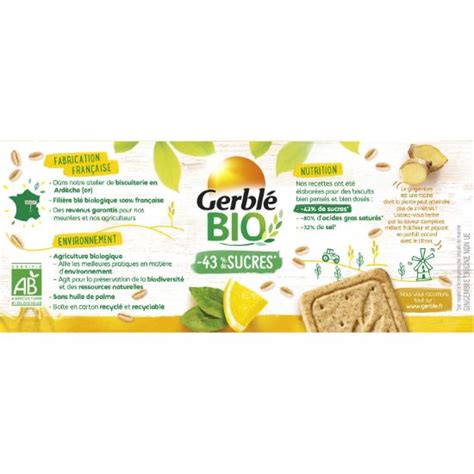 Biscuit Sabl Citron Gingembre Bio Gerbl Bio Chezvous Re Shopping