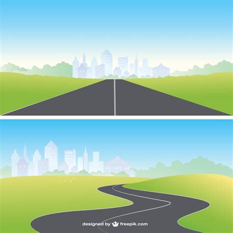 Straight And Curved Road Vector Free Download