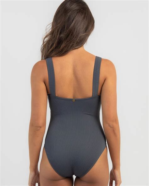 Shop Kaiami Flynn One Piece Swimsuit In Graphite Fast Shipping Easy