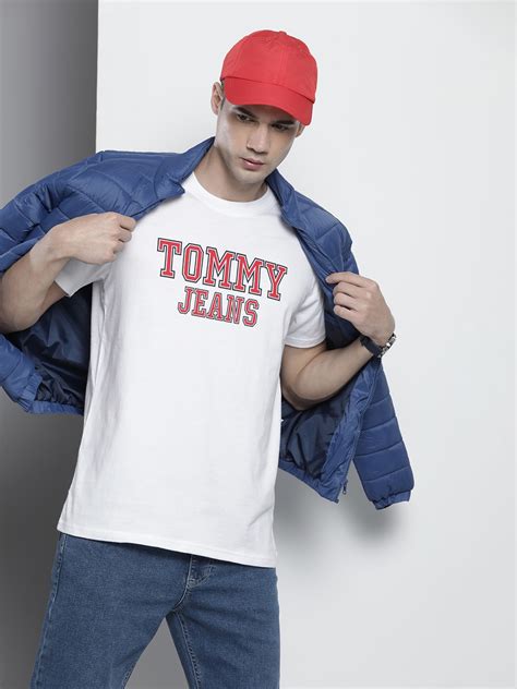 Buy Tommy Hilfiger Men Pure Cotton Brand Logo Printed T Shirt - Tshirts ...