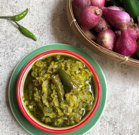 sambal ijo green sambal vegan cook  indonesian recipe