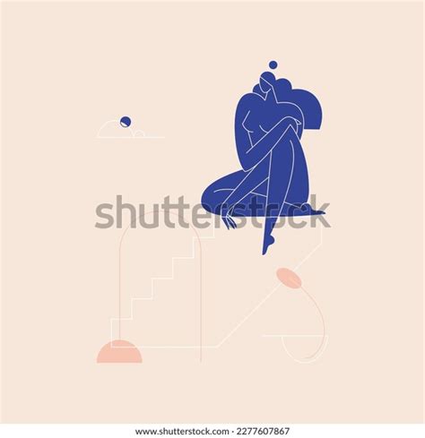 Contemporary Woman Silhouette Vector Illustration Nude Stock Vector Royalty Free