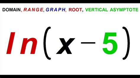 F X Ln X Domain Range Vertical Asymptote Root Graph Youtube