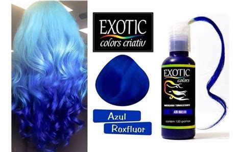 Exotic Colors Tinta Cabelo Sem Amônia Azul Roxfluor 120g Mercado Livre