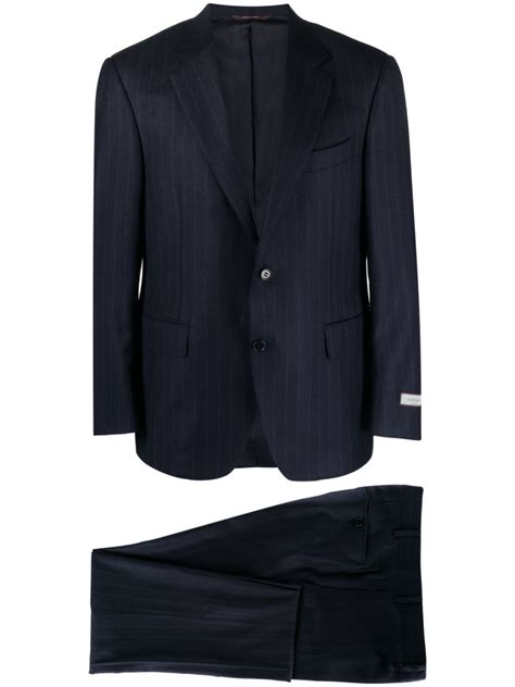 Canali Striped Single Breasted Suit Farfetch