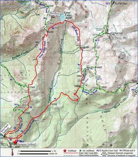 Washington Hiking Trails Map - ToursMaps.com