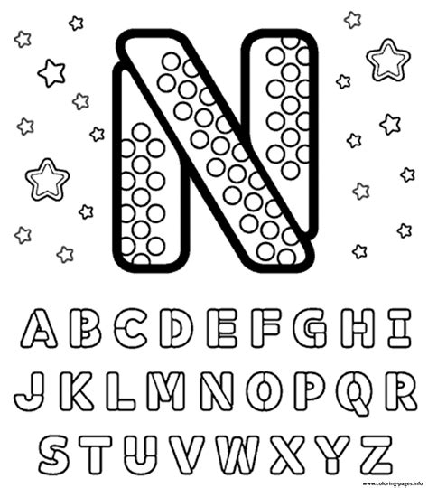 Printable N Free Alphabet S190fb Coloring page Printable