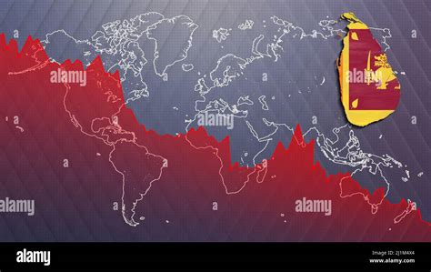 Economic crisis Sri Lanka map and flag, recession Stock Photo - Alamy