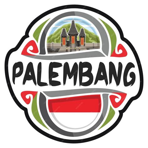 Premium Vector Palembang Indonesia Flag Travel Souvenir Sticker