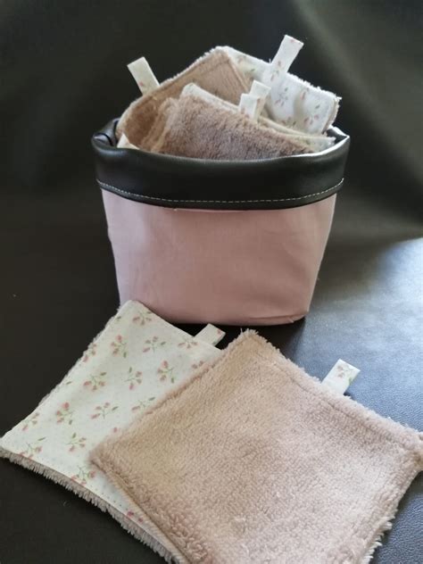 Lingettes lavables démaquillantes ou débarbouillettes LUCIE rose d