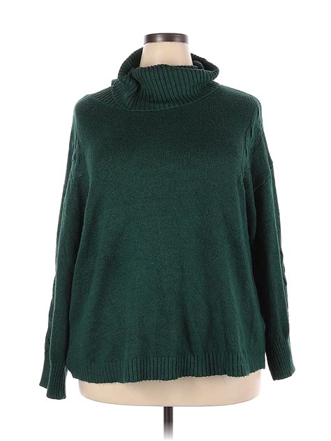 St John S Bay Green Turtleneck Sweater Size X Plus Off Thredup