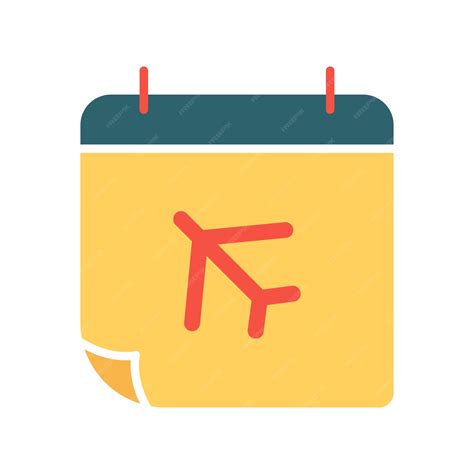 Icono del conjunto de itinerarios de viaje Calendario amarillo y rojo