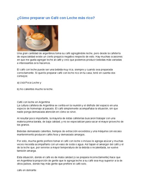 Cafés Con Leche | PDF | café | Leche