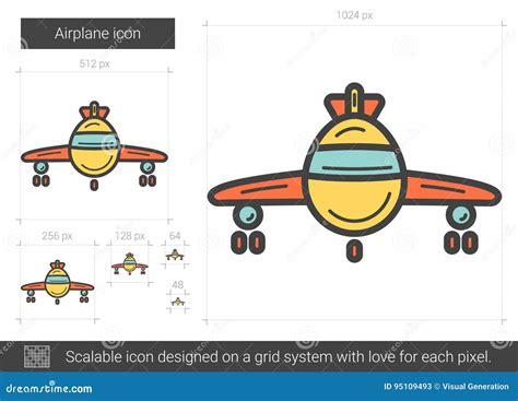 Het Pictogram Van De Vliegtuiglijn Vector Illustratie Illustration Of