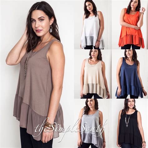 New Umgee Long Sheer Ruffle Layering Boho Soft Ribbed Knit Tank Top