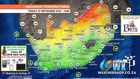 South Africa Extended Weather Report - Maximum and Minimum Temperature ...