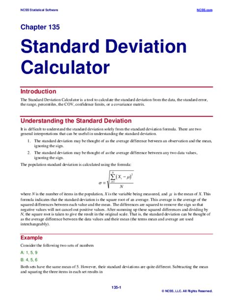 Calculate The Standard Deviation For Me