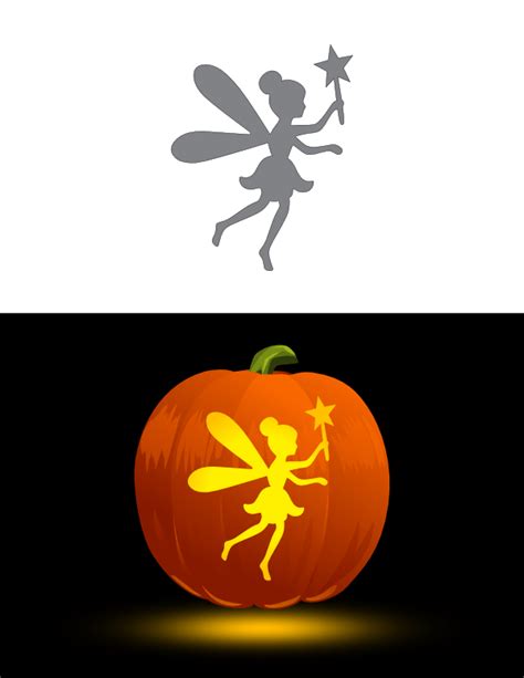 Printable Simple Fairy Pumpkin Stencil