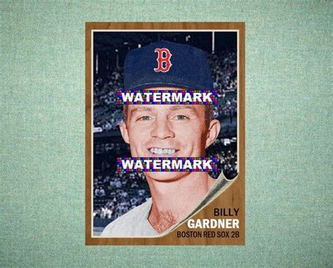 Billy Gardner Boston Red Sox Custom Baseball Card Style Etsy