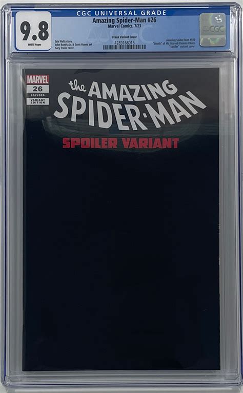 Amazing Spider Man 26 Gary Frank Spoiler Variant Cgc 98 Rabbit