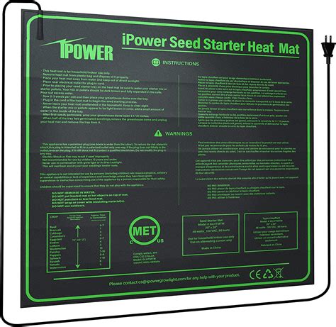 Ipower Durable Waterproof Seedling Heat Mat Warm Hydroponic Plant