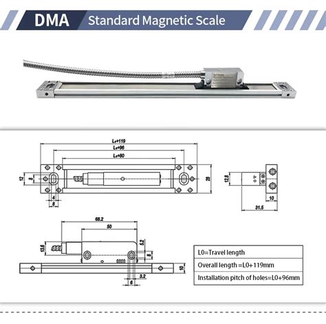 Magnetic Scale Tape Magnetic Sensor Reader Head Linear Displacement ...