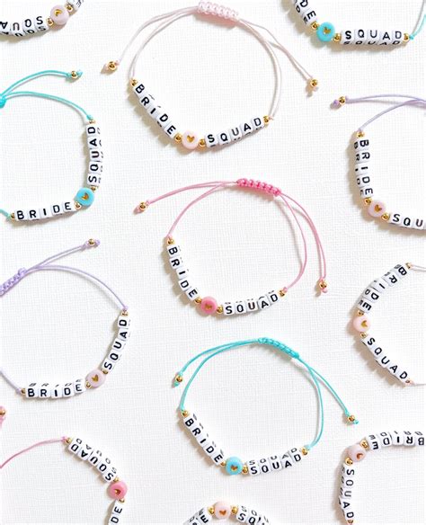 Bride Squad Bracelets Bridal Party Bachelorette Party Bracelets