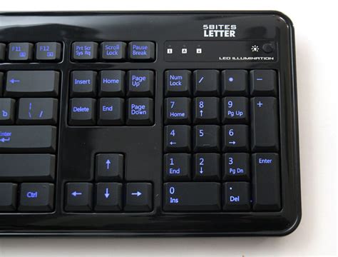 Клавиатура с подсветкой символов синей 5bites LETTER 37L черная - PCDESIGN