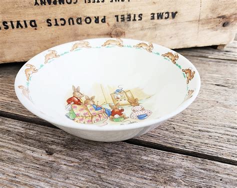 Vintage Bunnykins Bowl Fine Bone China Rabbit Motif Collectible