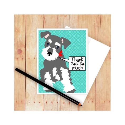 Schnauzer Birthday Card Miniature Schnuazer Thank You Card - Etsy